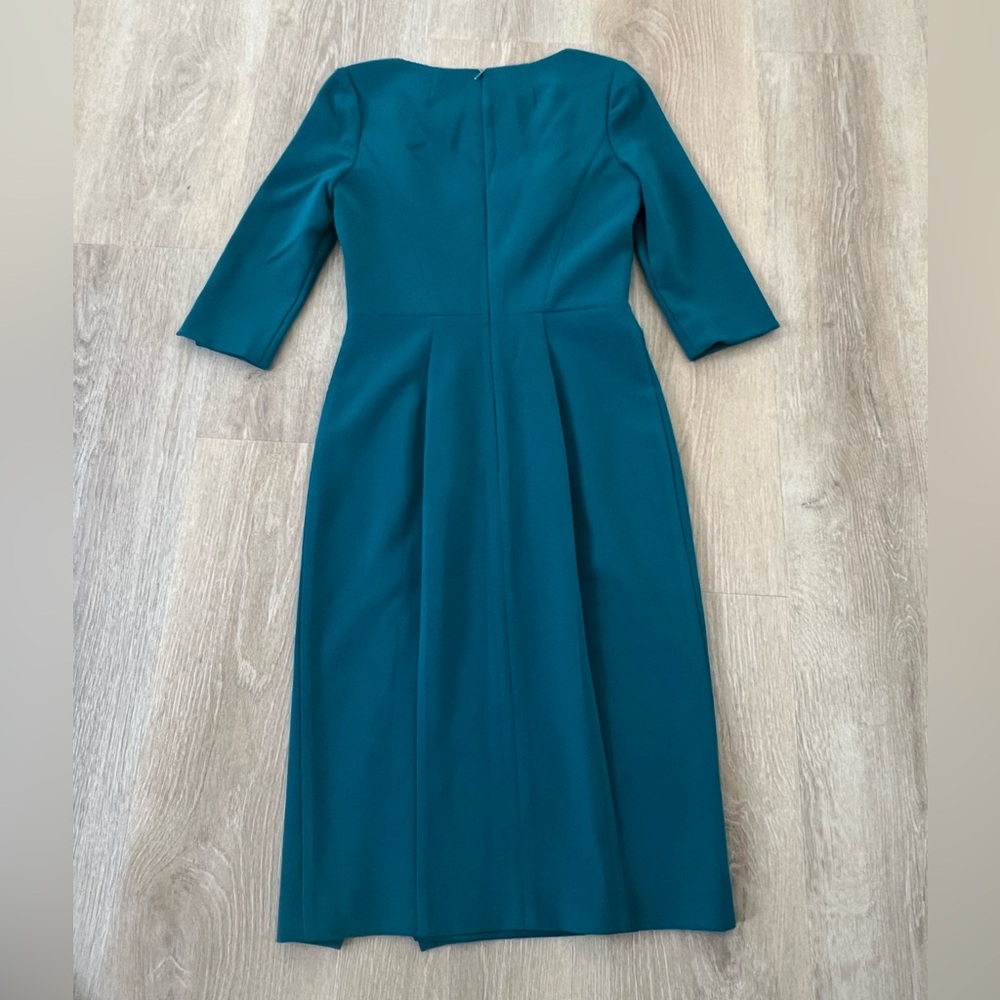 Chic Long Sleeve Teal Dress - Picture 2 of 2